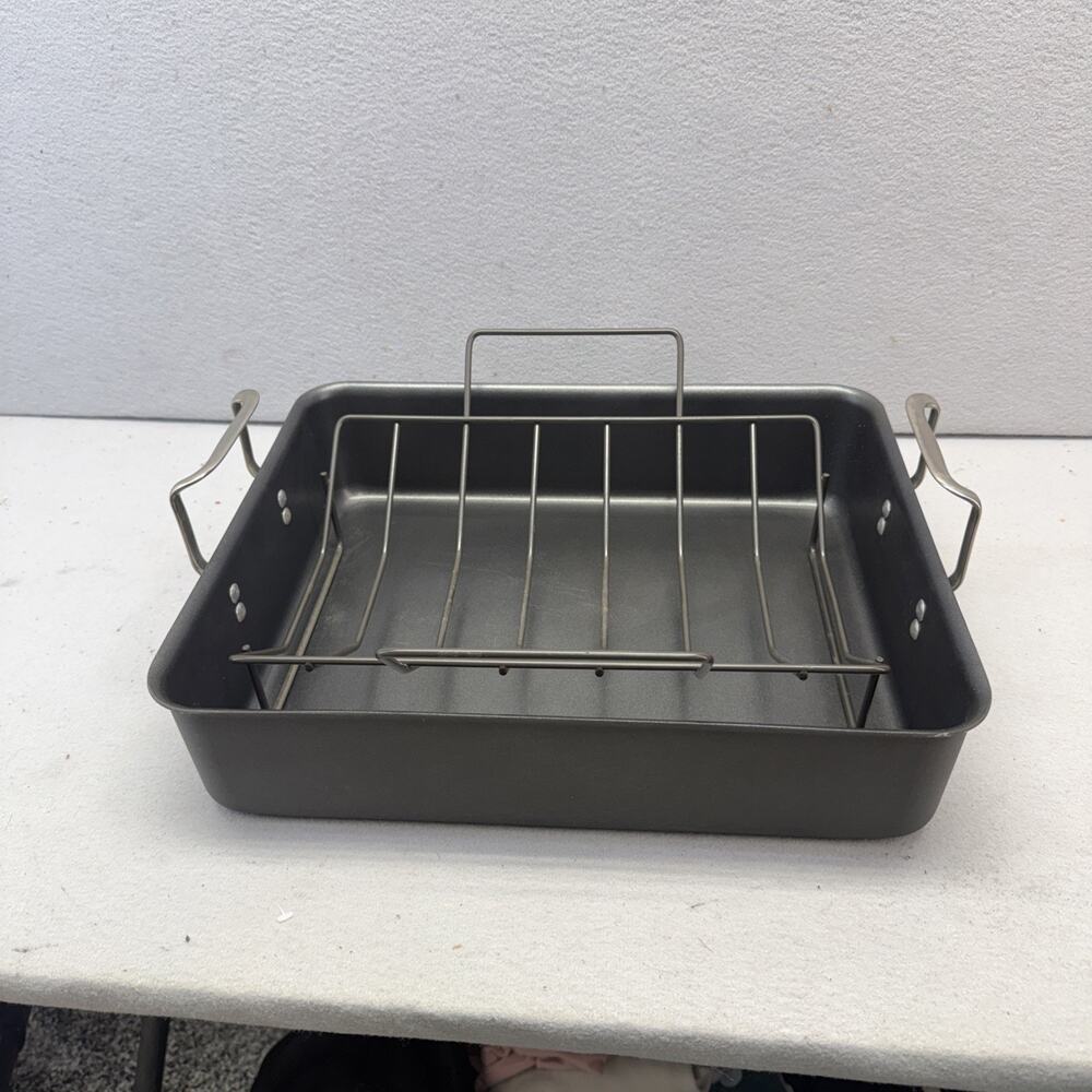 New Calphalon Premier Hard-Anodized Nonstick 16-Inch Roasting Pan with Rack